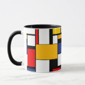 Mondrian Geometric Minimalistisch Comopsition Mode Tasse (Links)