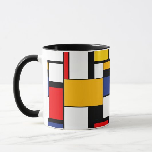 Mondrian Geometric Minimalistisch Comopsition Mode Tasse (Links)