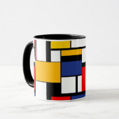 Mondrian Geometric Minimalistisch Comopsition Mode Tasse (Vorderseite Links)