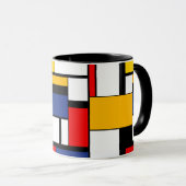 Mondrian Geometric Minimalistisch Comopsition Mode Tasse (VorderseiteRechts)