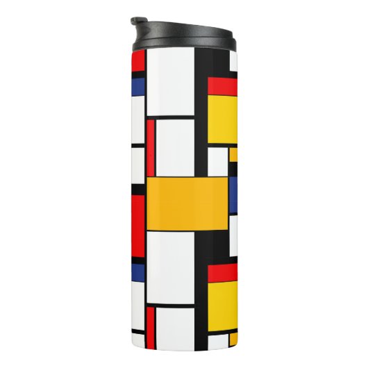 Mondrian Geometric Minimalistisch Comopsition Mode Thermosbecher (Nach rechts gedreht)