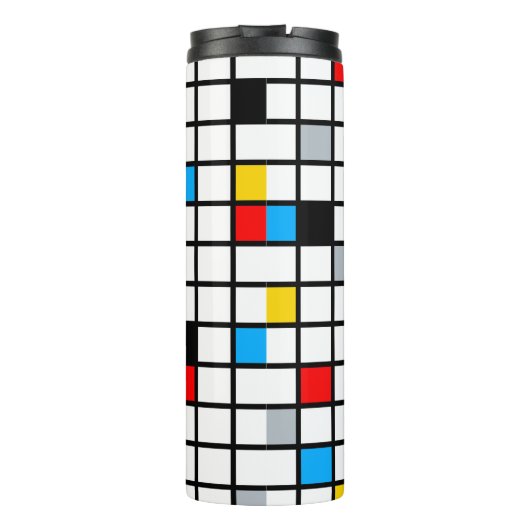 Mondrian Geometric Minimalistisch Comopsition Mode Thermosbecher (Rückseite)