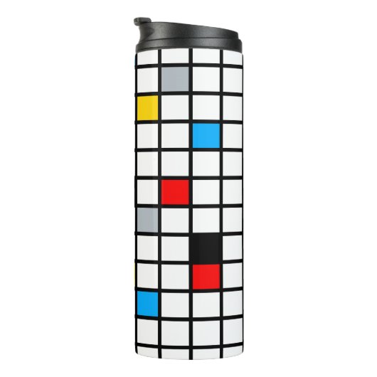 Mondrian Geometric Minimalistisch Comopsition Mode Thermosbecher (Nach rechts gedreht)