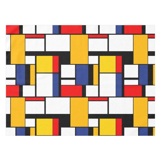 Mondrian Geometric Minimalistisch Comopsition Mode Tischdecke (Vorderseite (Horizontal))