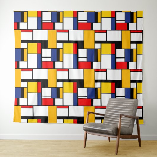 Mondrian Geometric Minimalistisch Comopsition Mode Wandteppich (Beispiel (Horizontal))