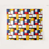 Mondrian Geometric Minimalistisch Comopsition Mode Wandteppich (Vorderseite (Horizontal))
