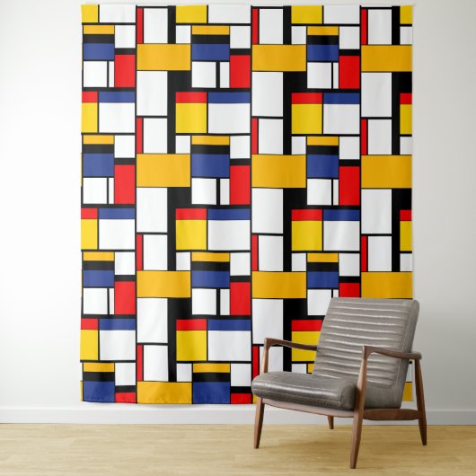 Mondrian Geometric Minimalistisch Comopsition Mode Wandteppich (Beispiel)