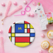 Mondrian Geometrie Abstrakte Kunst Pappteller (Party)