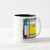 mondrian glückliche Gesichts-Tasse Zweifarbige Tasse (VorderseiteRechts)