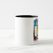mondrian glückliche Gesichts-Tasse Zweifarbige Tasse (Mittel)