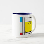 mondrian glückliche Gesichts-Tasse Zweifarbige Tasse (VorderseiteRechts)