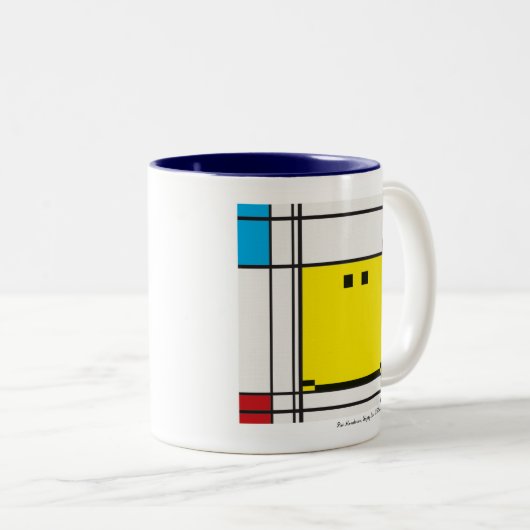 mondrian glückliche Gesichts-Tasse Zweifarbige Tasse (VorderseiteRechts)