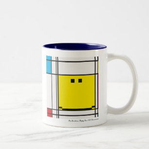mondrian glückliche Gesichts-Tasse Zweifarbige Tasse