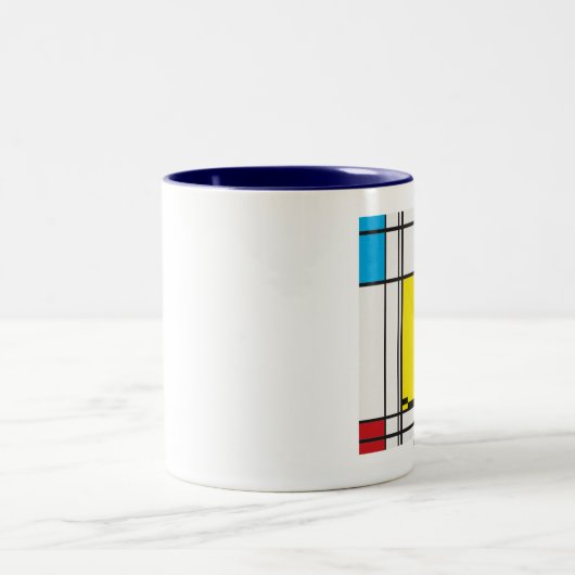 mondrian glückliche Gesichts-Tasse Zweifarbige Tasse (Mittel)