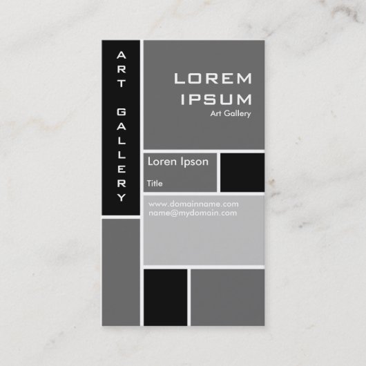 Mondrian - Grau Visitenkarte (Vorderseite)