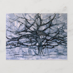 Mondrian - Grauer Baum, berühmtes Gemälde, Postkarte