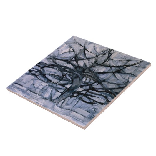 Mondrian - Gray Tree, berühmtes Gemälde, Fliese (Seite)