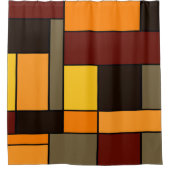 Mondrian Herbst Duschvorhang (Vorderseite)