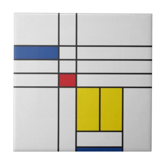 Mondrian II Minimalist De Stijl Fliese (Vorderseite)