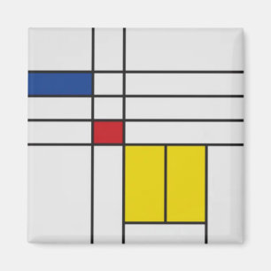 Mondrian II Minimalistisch De Stijl Magnet