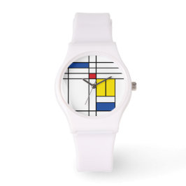Mondrian II Minimalistisch De Stijl Modernes Art D Armbanduhr