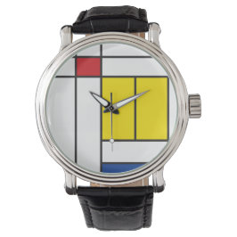Mondrian II Minimalistisch De Stijl Modernes Art D Armbanduhr