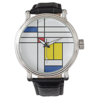 Mondrian II Minimalistisch De Stijl Modernes Art D Armbanduhr