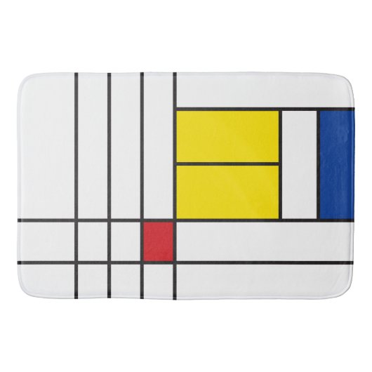 Mondrian II Minimalistisch De Stijl Modernes Art D Badematte (Vorderseite)