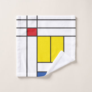 Mondrian II Minimalistisch De Stijl Modernes Art D Badhandtuch Set