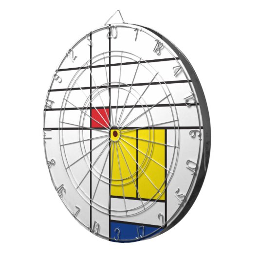 Mondrian II Minimalistisch De Stijl Modernes Art D Dartscheibe (Vorderseite rechts)