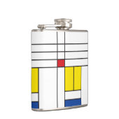 Mondrian II Minimalistisch De Stijl Modernes Art D Flachmann (Rechts)