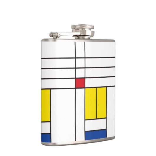 Mondrian II Minimalistisch De Stijl Modernes Art D Flachmann (Rechts)