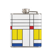 Mondrian II Minimalistisch De Stijl Modernes Art D Flachmann (Rückseite)