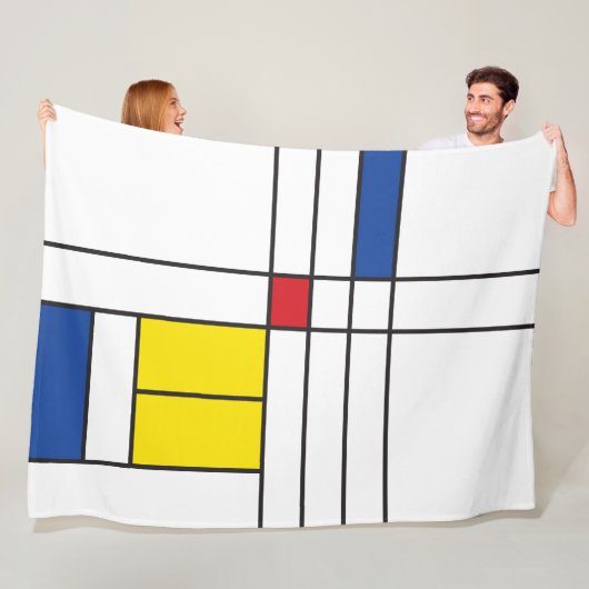 Mondrian II Minimalistisch De Stijl Modernes Art D Fleecedecke (Beispiel)