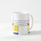 Mondrian II Minimalistisch De Stijl Modernes Art D Kaffeetasse (VorderseiteRechts)