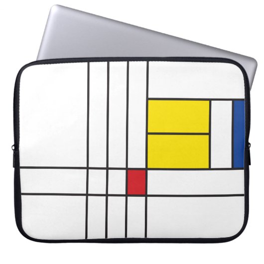 Mondrian II Minimalistisch De Stijl Modernes Art D Laptopschutzhülle (Vorderseite)