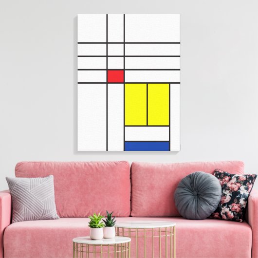 Mondrian II Minimalistisch De Stijl Modernes Art D Leinwanddruck (Insitu (Wohnzimmer))