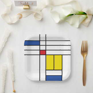 Mondrian II Minimalistisch De Stijl Modernes Art D Pappteller