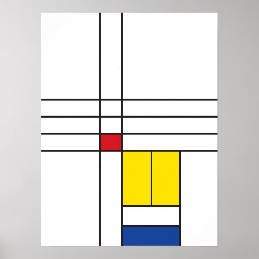 Mondrian II Minimalistisch De Stijl Modernes Art D Poster (Vorne)