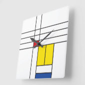 Mondrian II Minimalistisch De Stijl Modernes Art D Quadratische Wanduhr (Winkel)