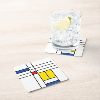 Mondrian II Minimalistisch De Stijl Modernes Art D Rechteckiger Pappuntersetzer