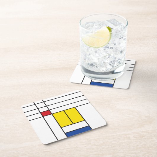 Mondrian II Minimalistisch De Stijl Modernes Art D Rechteckiger Pappuntersetzer (Vor Ort)