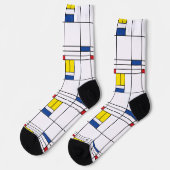 Mondrian II Minimalistisch De Stijl Modernes Art D Socken (Linkes Detail)