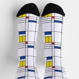 Mondrian II Minimalistisch De Stijl Modernes Art D Socken