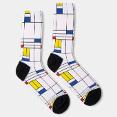 Mondrian II Minimalistisch De Stijl Modernes Art D Socken (Rechts)