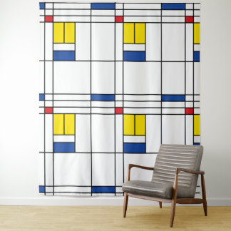 Mondrian II Minimalistisch De Stijl Modernes Art D Wandteppich