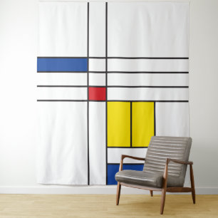 Mondrian II Minimalistisch De Stijl Modernes Art D Wandteppich