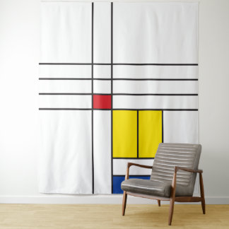 Mondrian II Minimalistisch De Stijl Modernes Art D Wandteppich