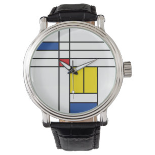 Mondrian II Minimalistischer De Stijl Moderne Kuns Armbanduhr