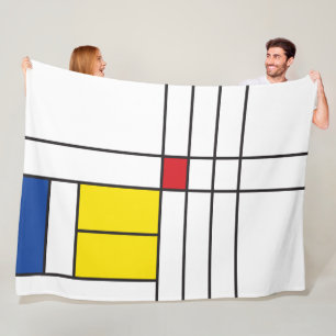 Mondrian II Minimalistischer De Stijl Moderne Kuns Fleecedecke